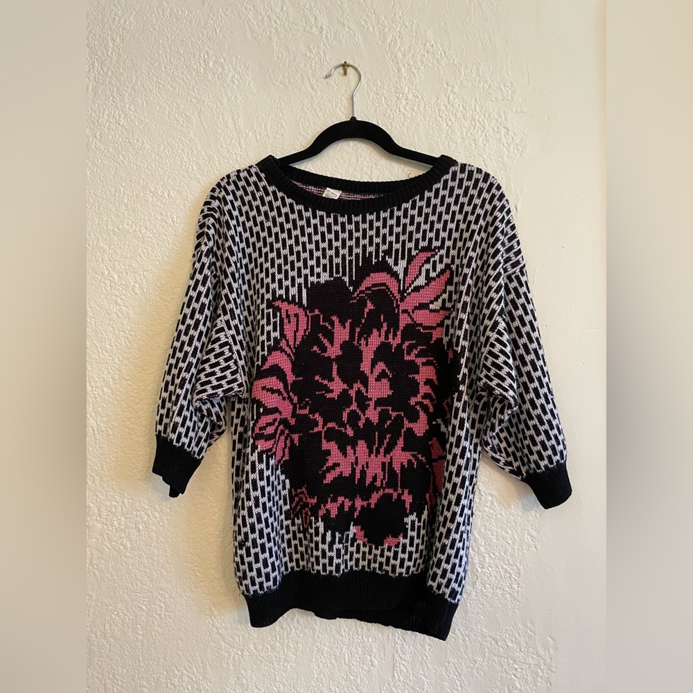 Fabulous True Vintage 80’s Acrylic Sweater 3/4 Sleeve One Size Fits Most